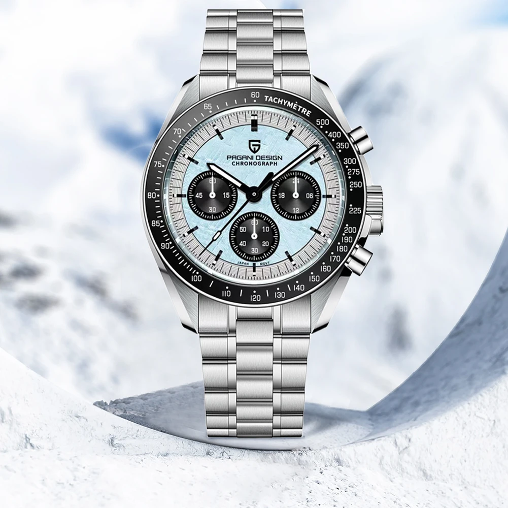 PAGANI DESIGN 2026 New Meteorite Pattern dial Top Luxury Quartz Wrist Watch For Men Automatic Date  Watch Men Speed Chronograph