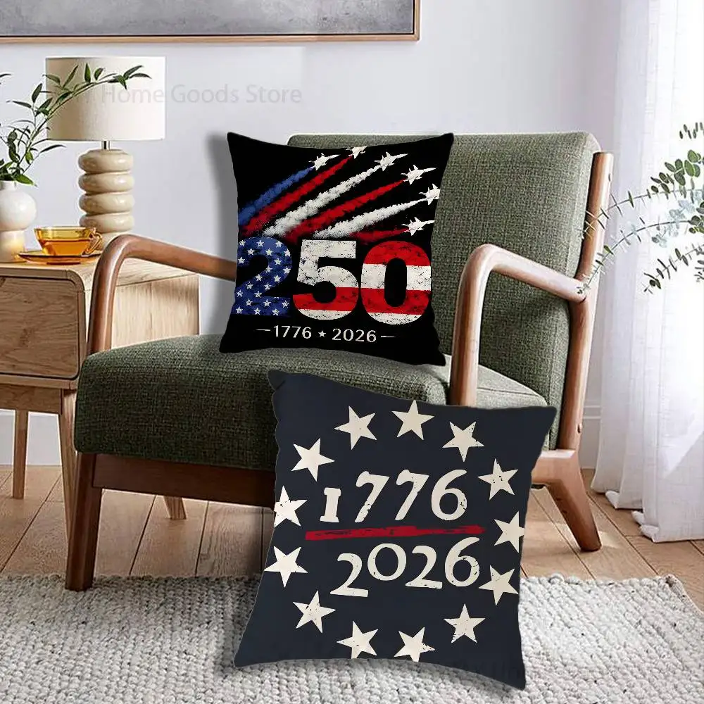 250th The United States Independence Cartoon Printing Pillowcase Customized Pillow Cover for Sofa Home Decor