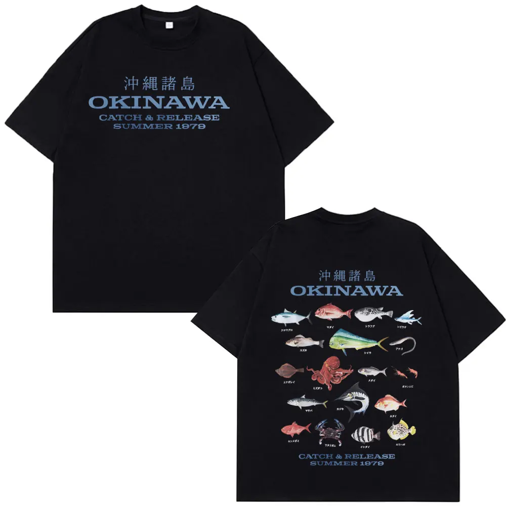 

Okinawa Ocean Fish Graphic T-Shirt Fashion Funny Sea Life Novelty Harajuku T Shirt Men Women Summer Cotton Vintage Oversized Tee