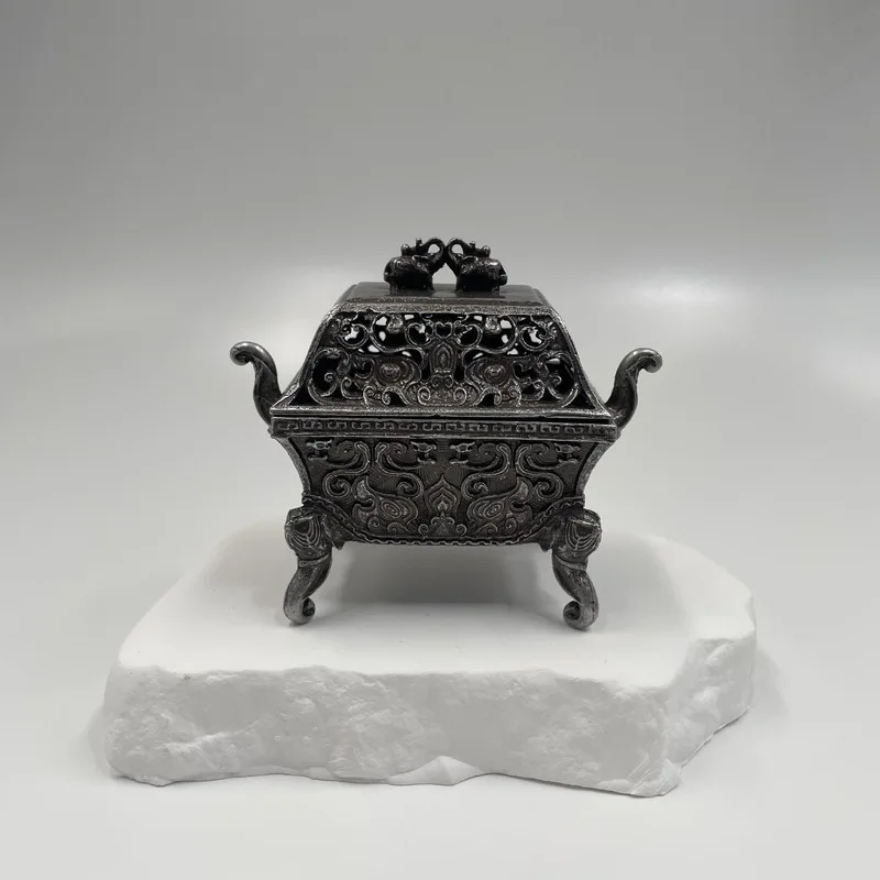 Copper double incense , - elephant-shaped , four-legged animal-patterned burner, Chinese-style re