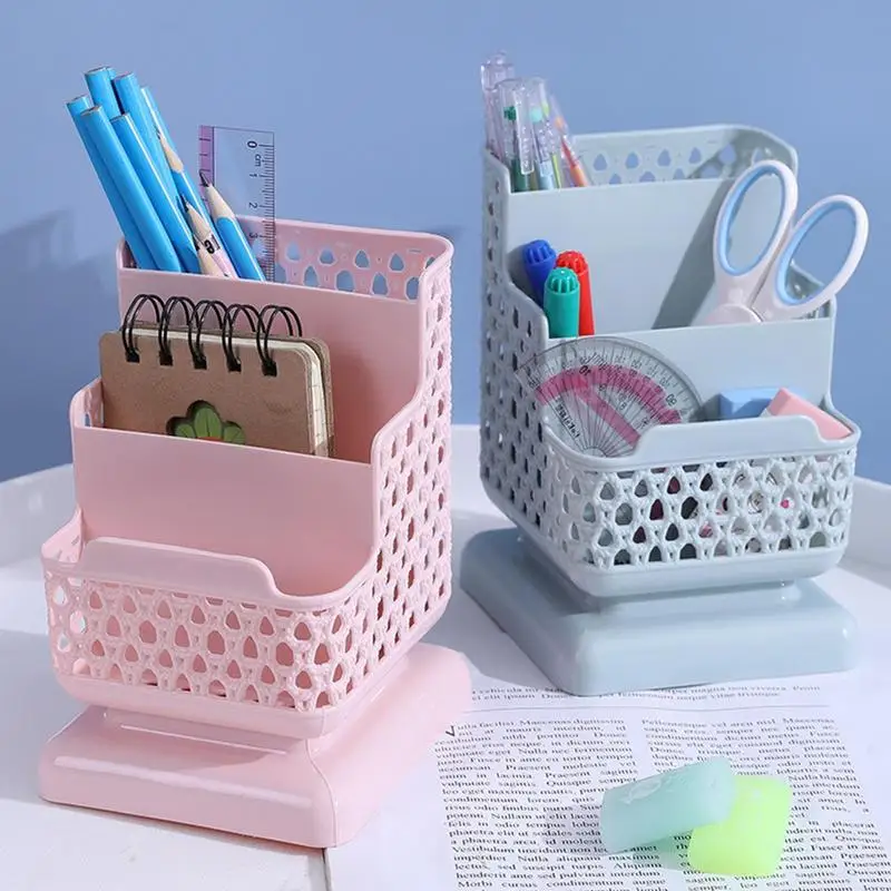 Desk Organizer com 3 Compartimentos, Pen e Lápis Storage Box, Acessórios Fornecimento