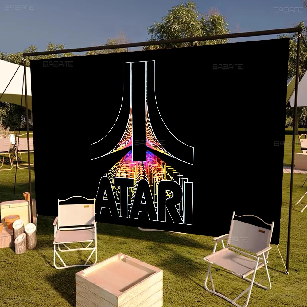 Atari Logo Printed Large Flag Art Science Fiction Room Home Decor Decor Banner