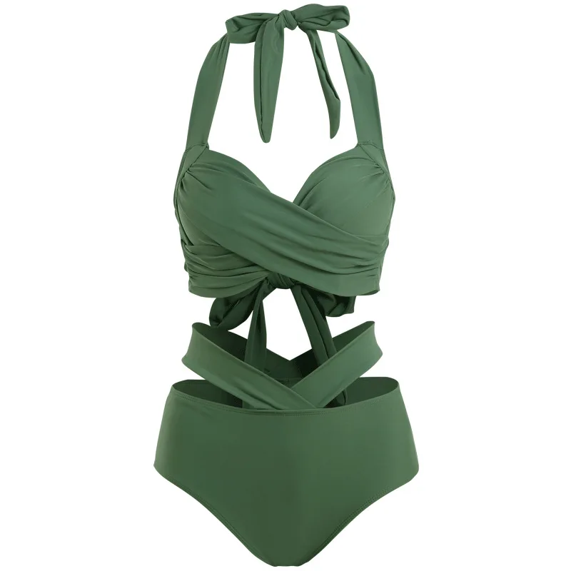 Maillot de bain tendance pour femmes, minimaliste, couleur unie, Push-Up, Camisole, Sexy, fendu, contrôle du ventre, taille haute, coupe cintrée, 2025