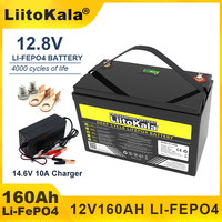 LiitoKala 12.8V 160AH LiFePO4 Battery pack Lithium Iron Phosphate with BMS 12v 4s for Golf cart Car lighter Batteries Tax Free