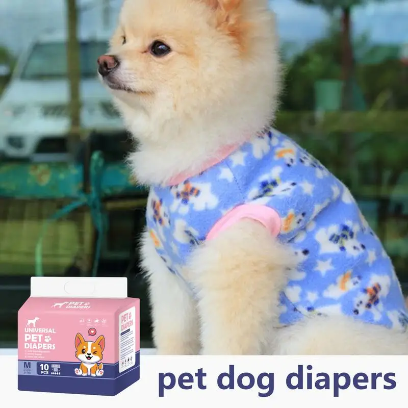 Dog Diapers 10Pcs Highly Absorbent Diapers Pet Care Tool Breathable Diapers For Dog In Heat Period Excitable Urination Training