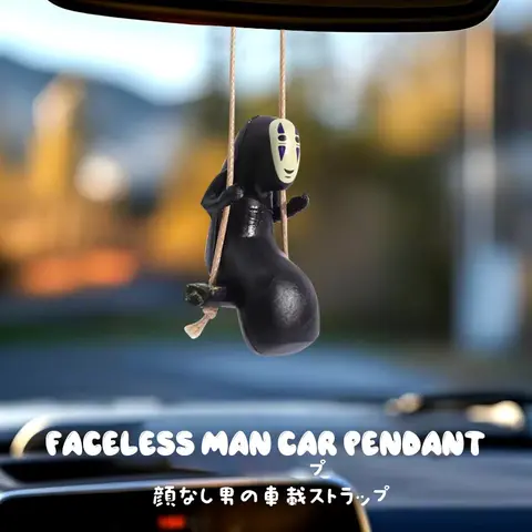 No Face Man Anime Figure Car Ornaments Male Car Pendant Car Rearview Mirror Pendant Birthday Gift Auto Decoraction Gifts