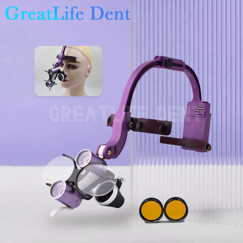 

GreatLife Dent Dental LED 5W Head Light Lamp 2.5X 3.5X Dentisit Surgical Headlight Magnification Binocular Loupes Lab Dentistry