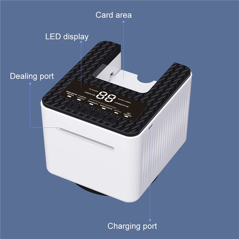 360 °   회전 자동 카드 딜링 머신 4000mAh 충전식 전기 포커 카드 디스펜서 파티용 카드 딜러