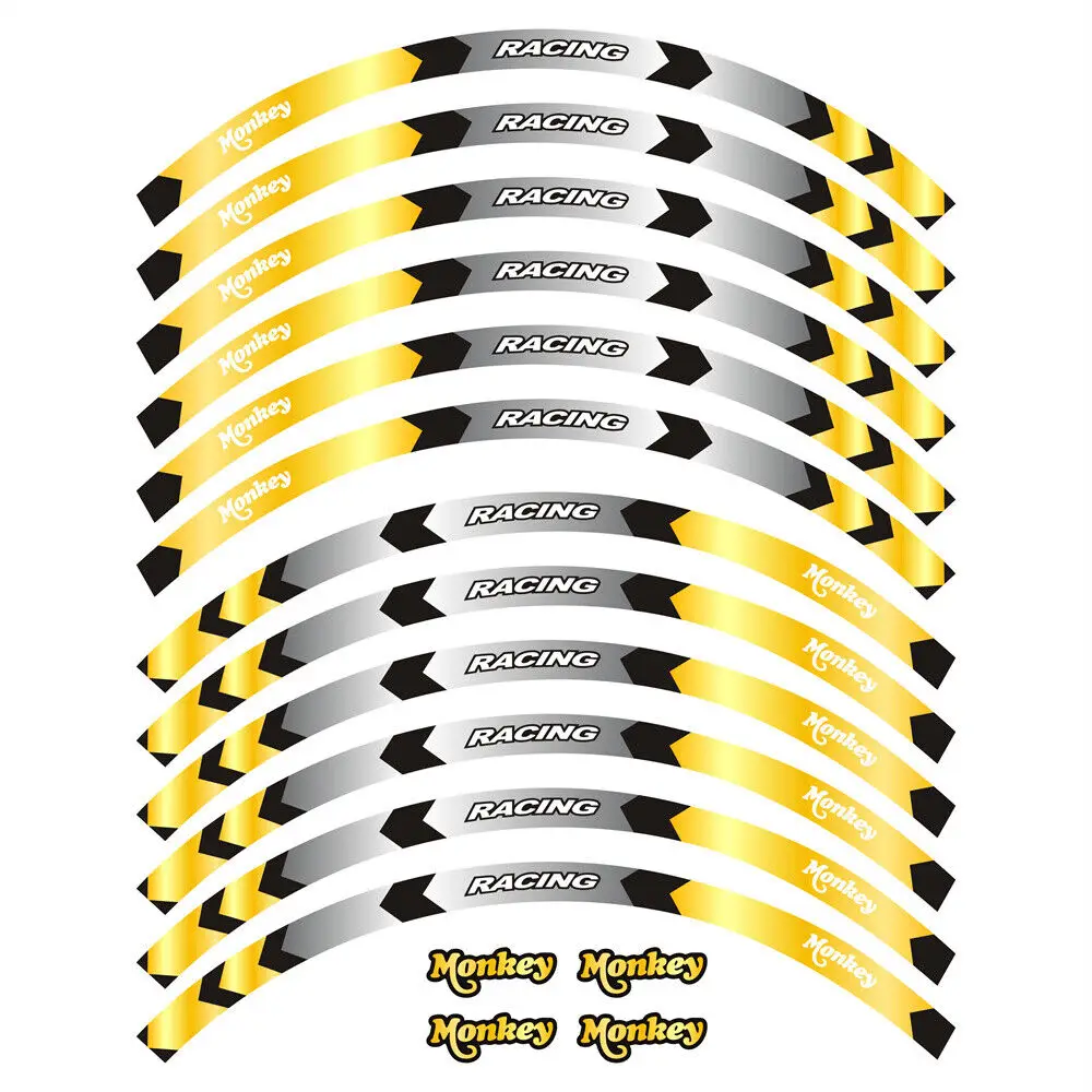 For HONDA Z125 Z 125  MONKEY 125 MONKEY125 2019-2023  Accessories Stickers Wheel Hub Decals Rim Reflective Stripe Set