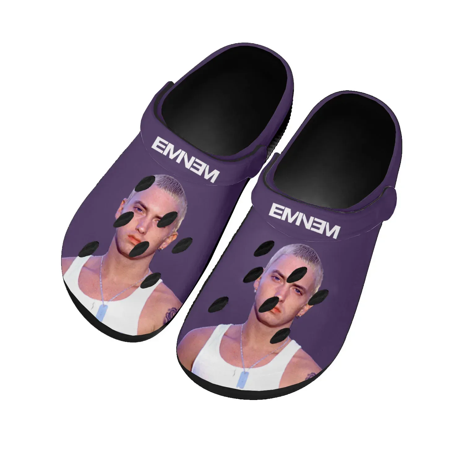 Eminem Hip Hop Rapper Music Popular Home Clogs Custom Water Shoes Mens Womens Teenager Shoes Clog Breathable Beach Hole Slippers