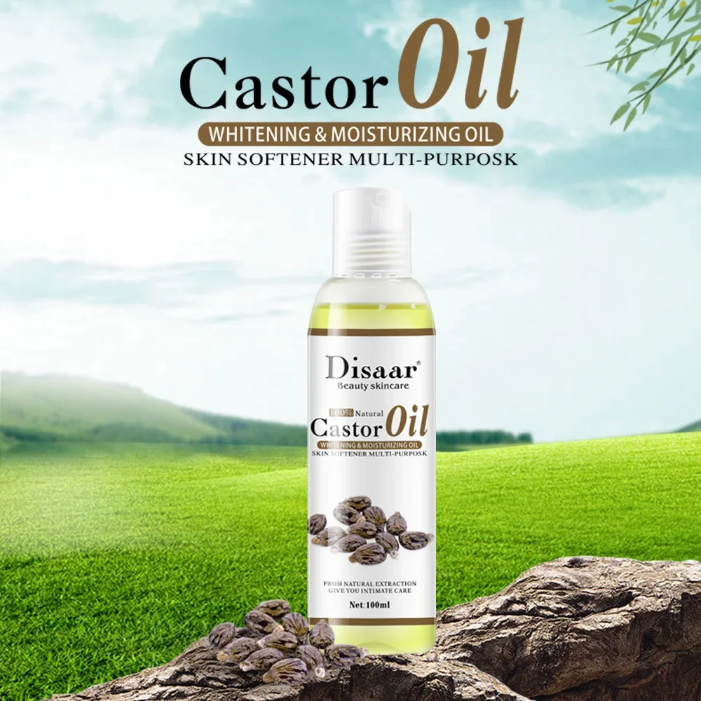 Disaar 100% Organic Castor Oil Body Relaxation Massage Essential Oil Mixing Moisturizing Body Emollient Brightening Oil 100ml