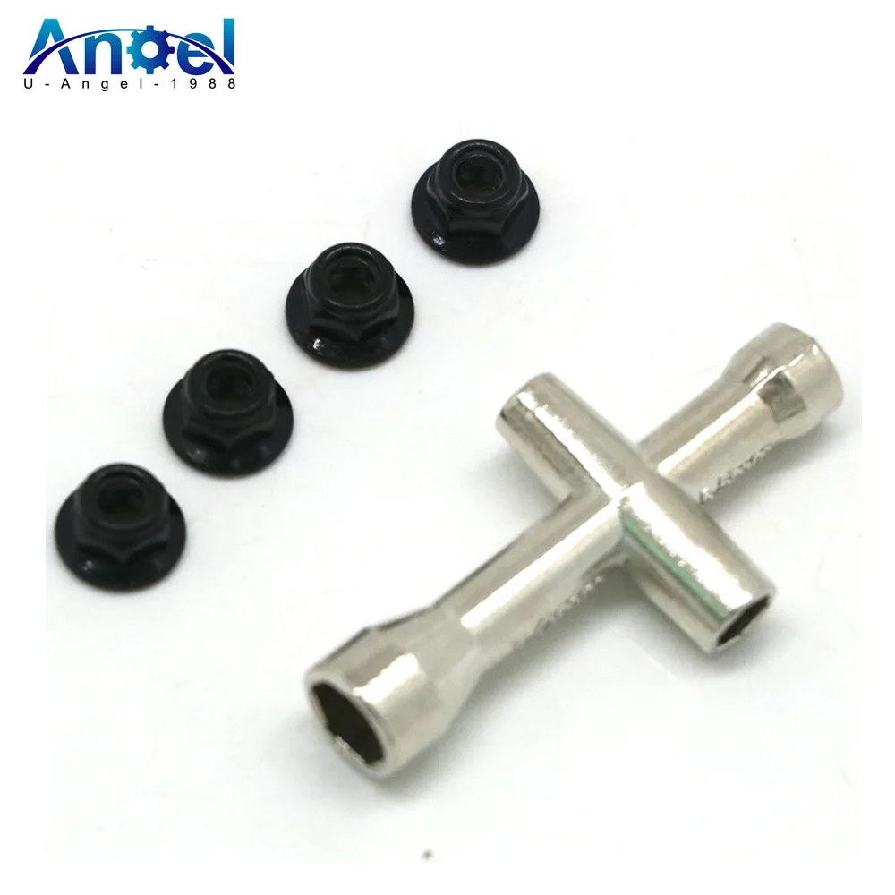 

4/5/5.5/7mm Cross Wrench Sleeve with M4 Nut for Spanner M4 RC HSP 80132 For Model Car Wheel Tool Toys Accessory