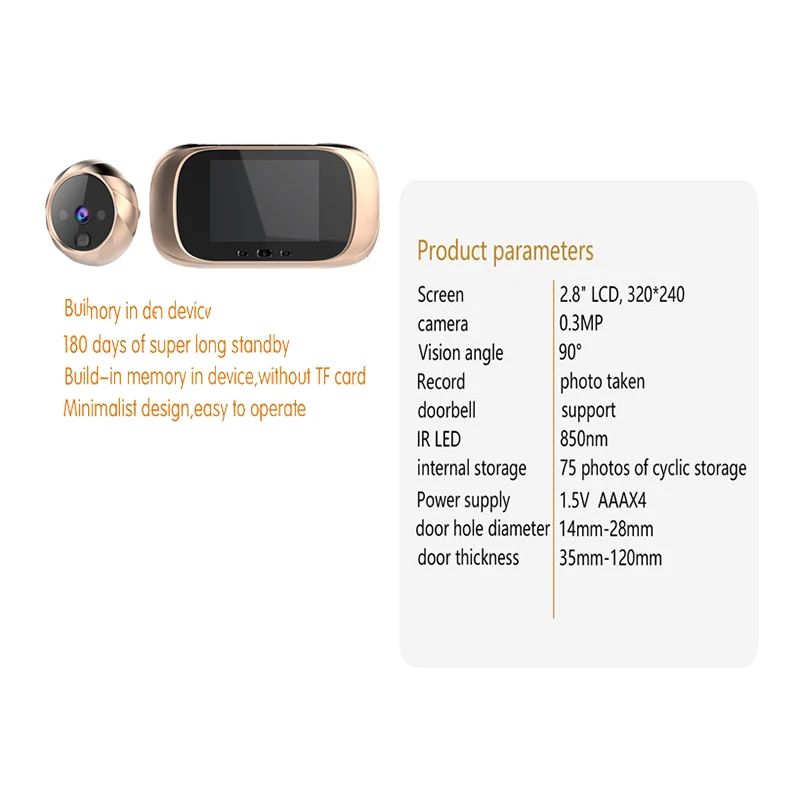 【RECOMENDAR】LCD Color Screen Digital Doorbell Infrared Motion Sensor Long Standby Night Vision HD Camera Outdoor Door Bell