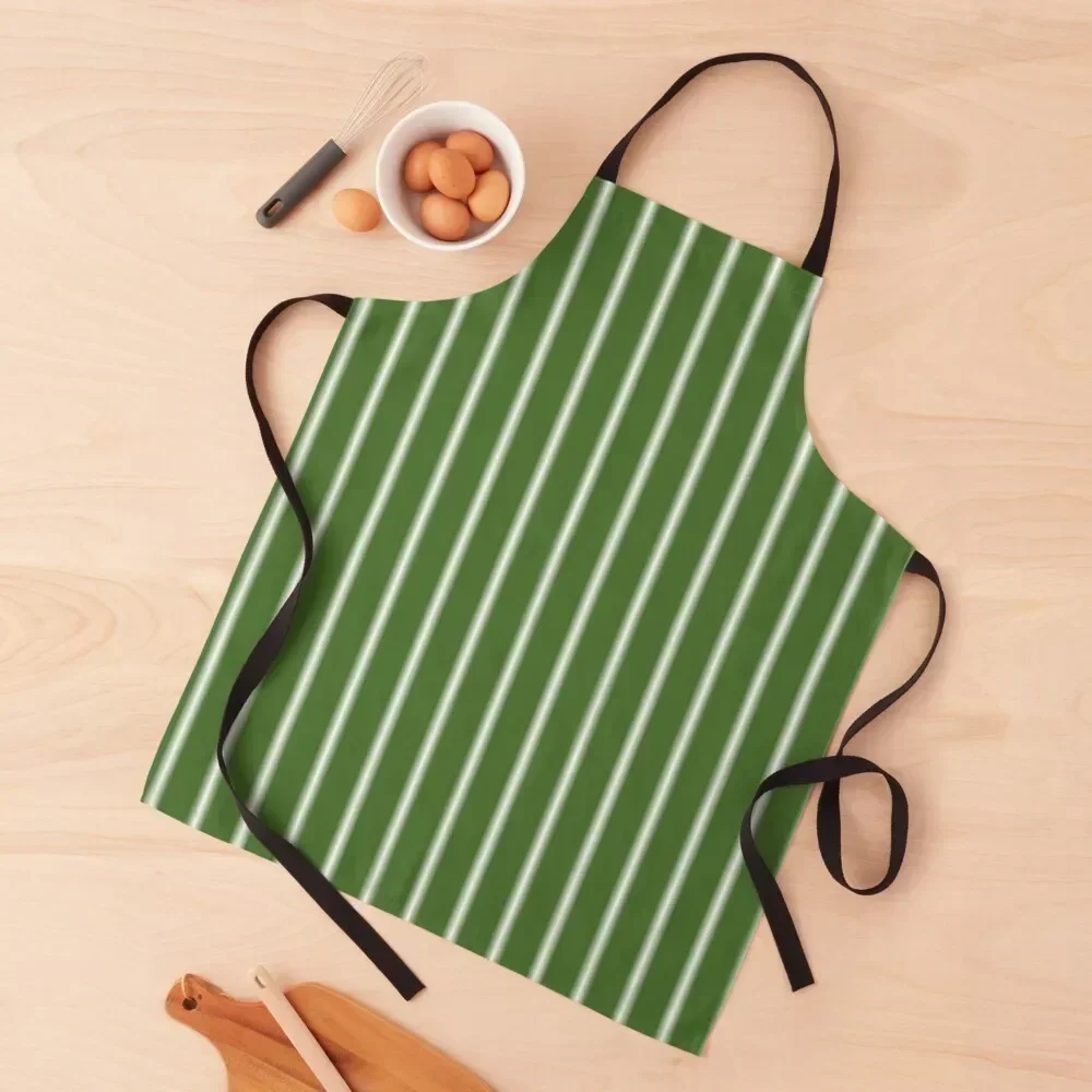 

Green and White Vertical Stripes Apron Kitchens Accessories cookings for women painting Apron