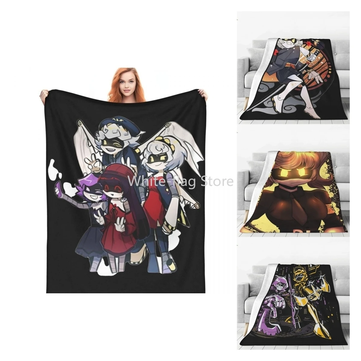 

Murder Drones TV Series Blanket Fleece Textile Decor Uzi Doorman Relax Lightweight Throw Blankets for Bedding Outdoor Bedspreads