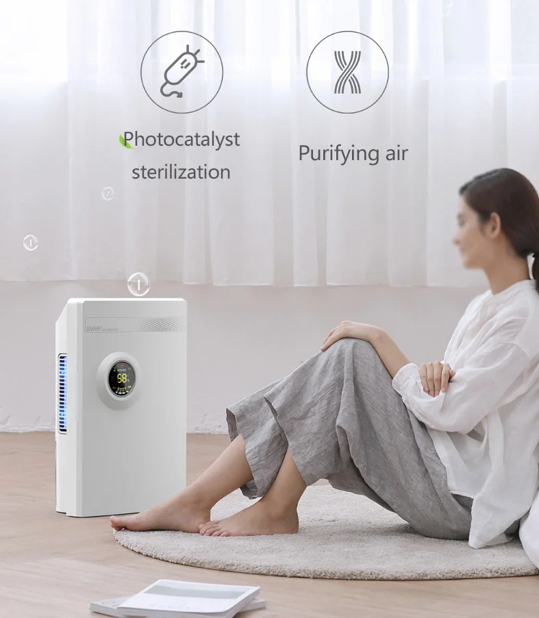 1.3L Household Dehumidifier Moisture Absorbent Desktop Air Dryer Drying Machine Electric Absorber Bedroom Kitchen LED Display