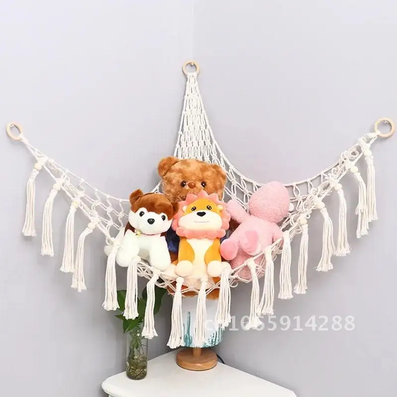 Hammock Net Toys Storage Toys Decor Children Room Boho Stuffed Swing Toys Net Bohemia Animals Organize Soft Storage Hammock