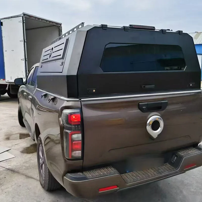 Manual Operation Ultra-High Canopy Locking Hinged Tonneau Truck Topper Retractable Roll-Up Function Fit Sierra Ram