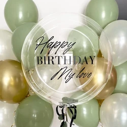 Silver Custom Clear Balloons Name Sticker Personalized Bubble Balloons for Birthday Wedding  Anniversary Party Baby Shower Decor