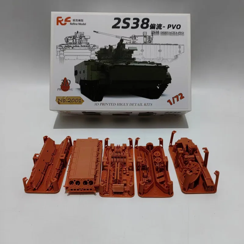 Reflne Model 2001 1/72 Russian 2S38 Derivaciya-PVO Military Tank 3D Print Kit Plastic Model Kit