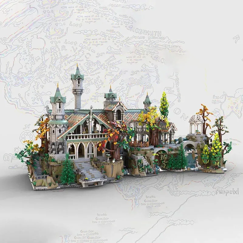 Moc Mattoni da costruzione Street View Sfida Castello estesoTechnologia Blocchi modulari Regali di festa Giocattoli per bambini Set fai da te