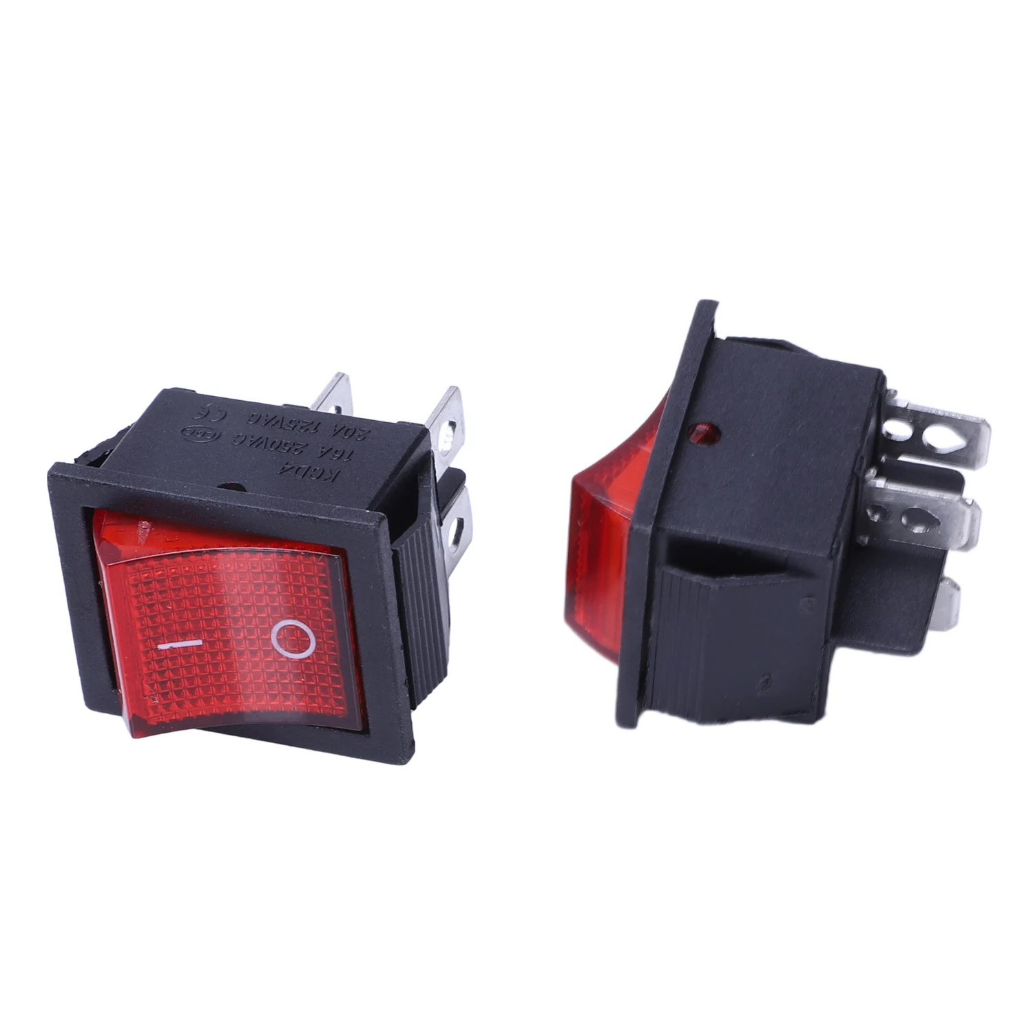 ABDX-5 x Red Illuminated Light On/Off DPST Boat Rocker Switch 16A/250V 20A/125V