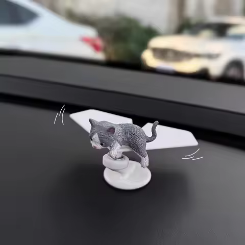 Funny Car Interior Decoration Ornaments Cute Cat 360 &deg; Rotating Airplane Auto Dashboard Decoration Gadgets For Car Accessories
