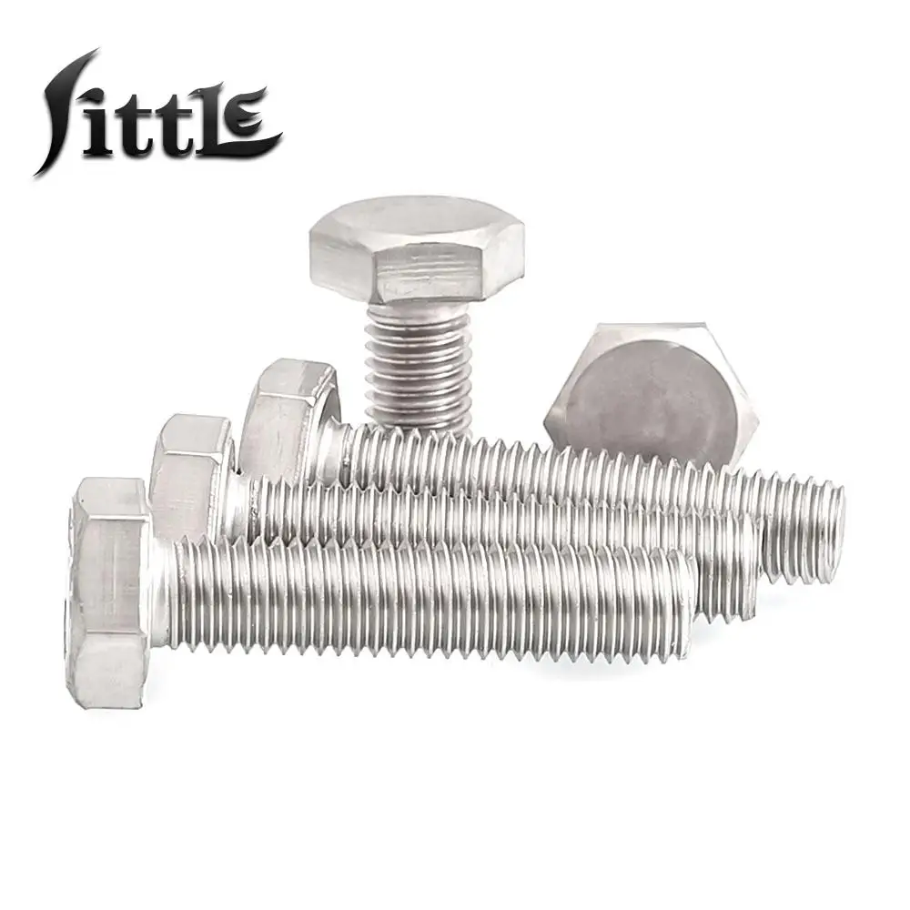 2/5/10/20 Pcs M3 M4 M5 M6 Outer Hex Bolts 316 Steel Outer Hexagon Bolt Hexagon Head Fully Threaded Screws Vis Parafuso Tornillos