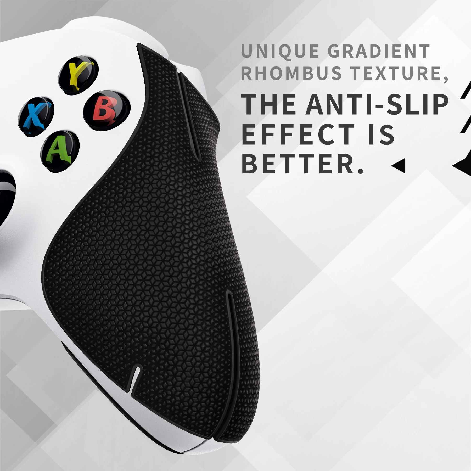 PlayVital Xbox 코어 무선 컨트롤러용 핸들 그립 보호대, 땀 흡수 프리미엄 스플릿 소프트 육각 다이아몬드 텍스처