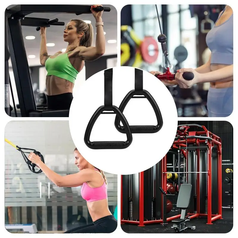 Gymnastic Rings Pull up Handle Rings with Adjustable Straps pull-ups for Adult Home Workouts Strength Training Fitness Equipment