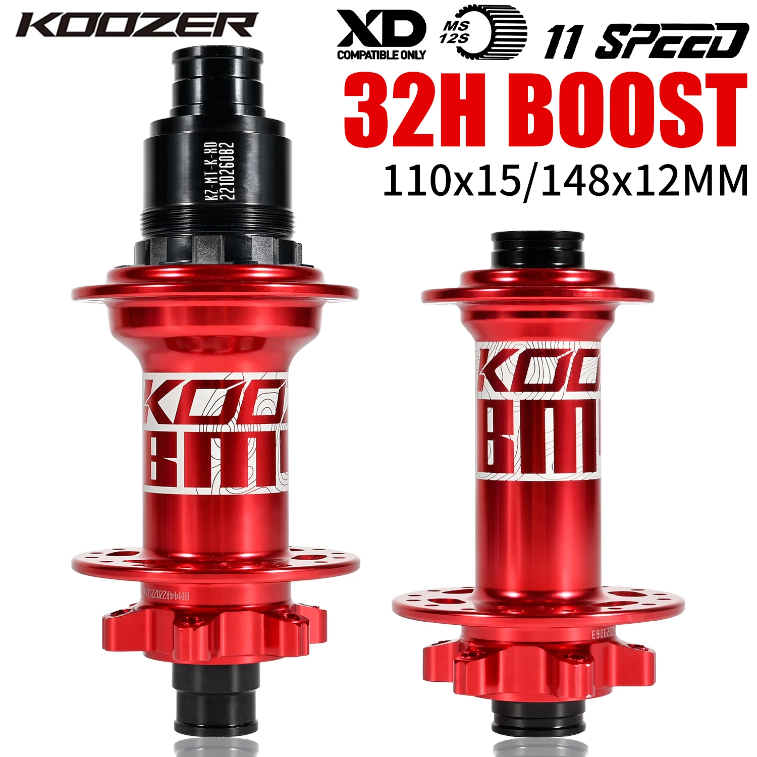 Koozer Boost Hub mbs محاور 6 Pawls 3 الأسنان 4 محامل 15x110 مللي متر 12x148 مللي متر ل MS 12S HG 8 9 10 11 12S Sram XD 12S دراجة محور BM440