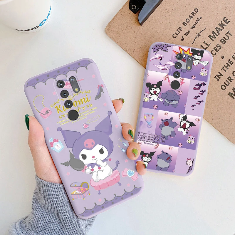 Phim Hoạt Hình Điện Thoại Ốp Lưng Kuromi Giai Điệu Cinnamoroll Dành Cho Xiaomi POCO M2 Redmi 9 Nắp Lưng Bé Gái Bé Trai Cho Redmi 9 Chống-Thả Ốp Lưng Silicon