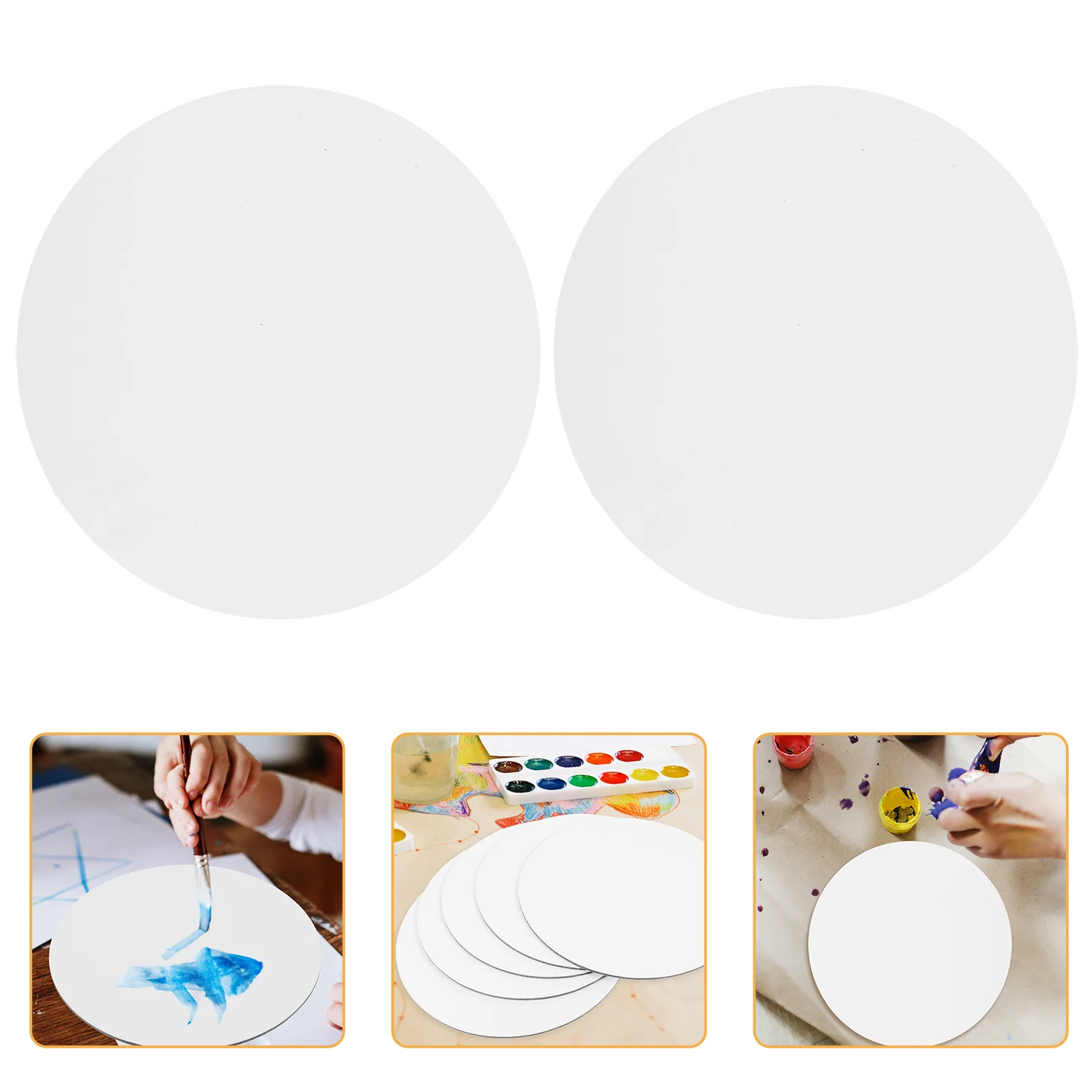 20 CM Round Canvas Drawing Board Premium Art Painting Board Artist Round Shape Canvas Board Oil Paint Canvas Sketchpad