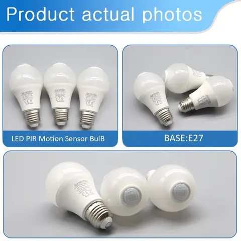 1-10PACK A60 PIR Motion Sensor LED Bulb 10W 110V 220V Infrared Detector Security Lamp for Outdoor Yard Indoor Stair Corridor