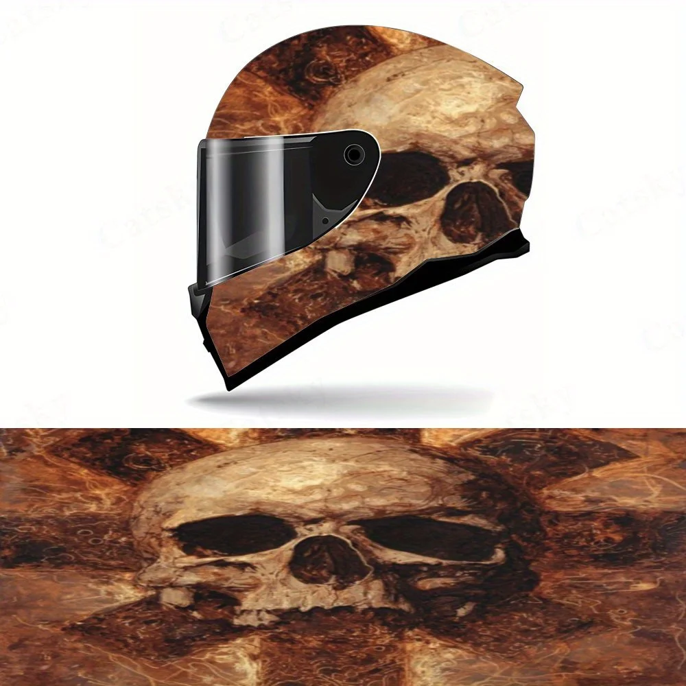 

Skull PVC material self-adhesive waterproof motorcycle helmet sticker, paste firmly and do not fall, waterproof and weather-resi