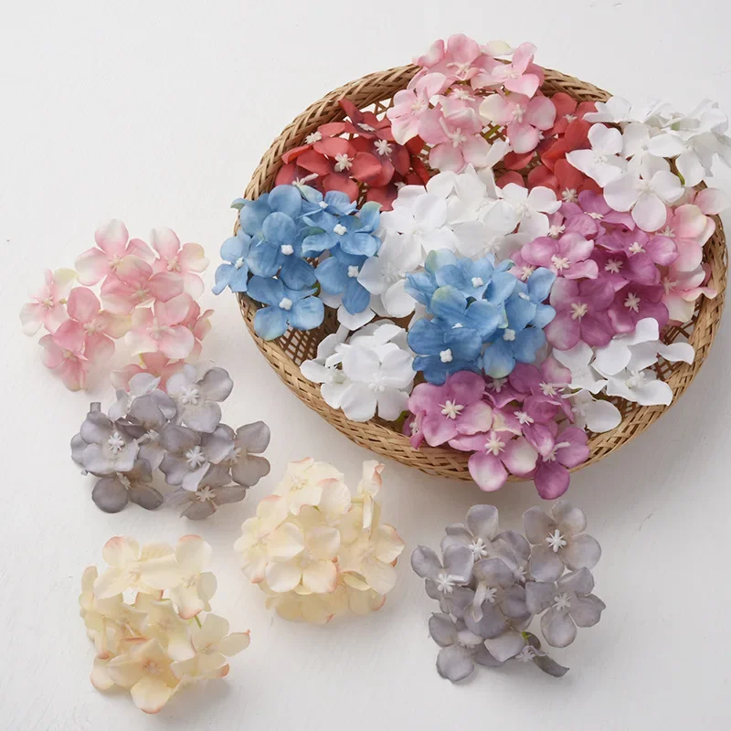 

30Pcs Artificial Hydrangea Flowers 8cm Fake Flowers for Home Decor Wedding Marriage Decoration Supplies DIY Wreath Accessories