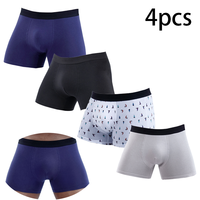 4pcs Sexy Men's Panties Cotton Male Underpants Gift Boxers For Man Print Trunk Underwear Men boxer shorts pack