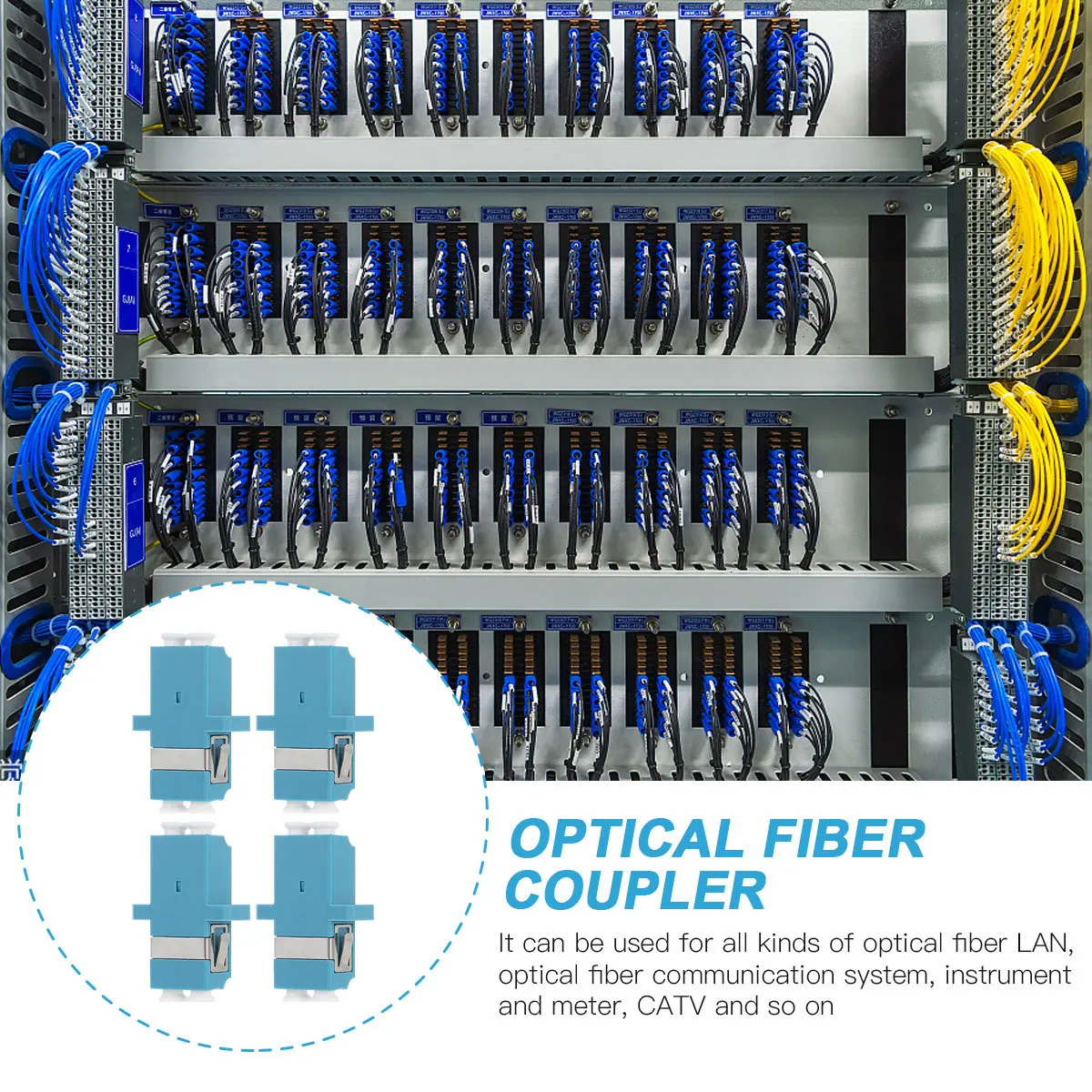

10pcs Fiber Optic Connector Simplex Single Mode Plastic Adapter Reusable Low Loss Optical Coupler For Lan Catv Network