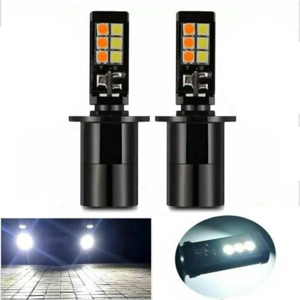 2 pcs LED Light Bulb For vehicles using H3 bulb size and 12 V DC operating voltage H3 LED Fog Driving Lights Bulbs