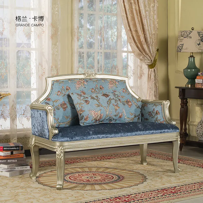 PYH retro simple light luxury furniture all solid wood carvings can be customized double sofa chair leisure chair