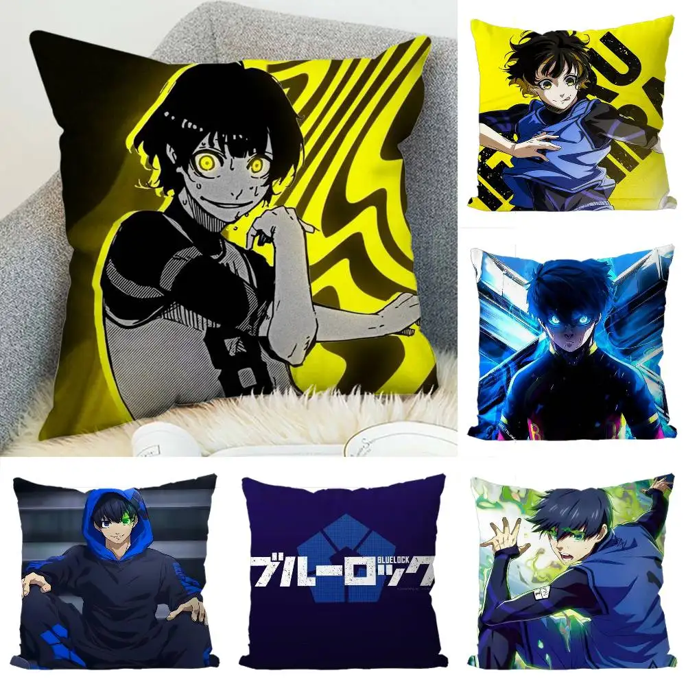 

B-BLUE LOCK Pillow Case Luxury Double-sided For Car Pillows 45x45 Cushions Cover Home And Decoration Sofa Pillowcase 50x50