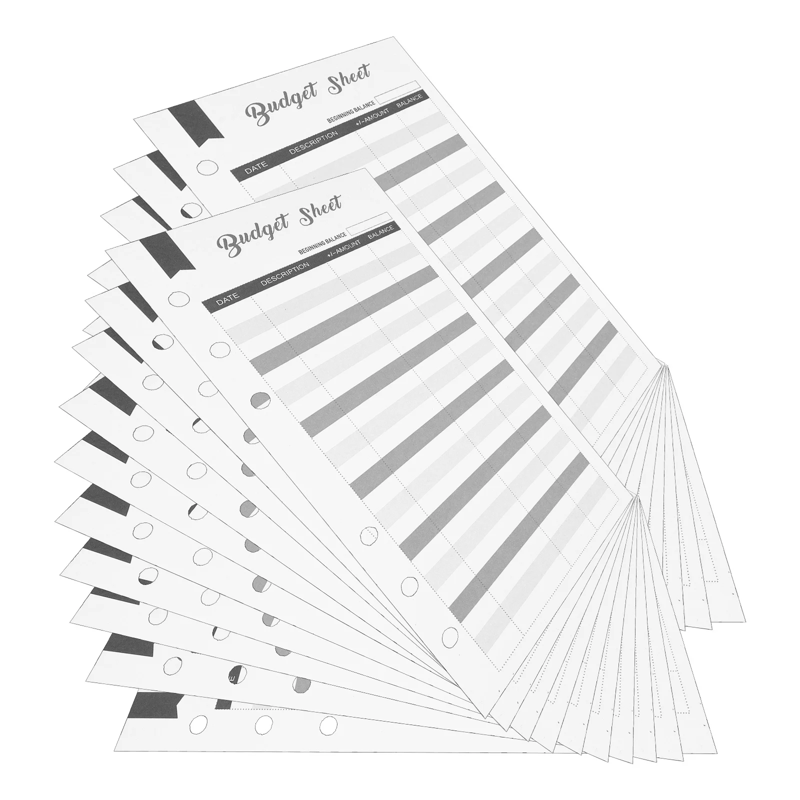 60pcs Portable Sheets 6-Hole Planner Inserts For Daily Budget Planner Household Budget Paper Cash Binder Refill Expense Tracking