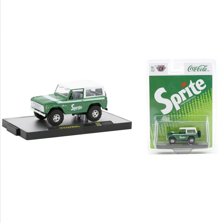 Máquinas M2 1/64 1976 Ford Bronco liga modelo de carro brinquedo coleção rara