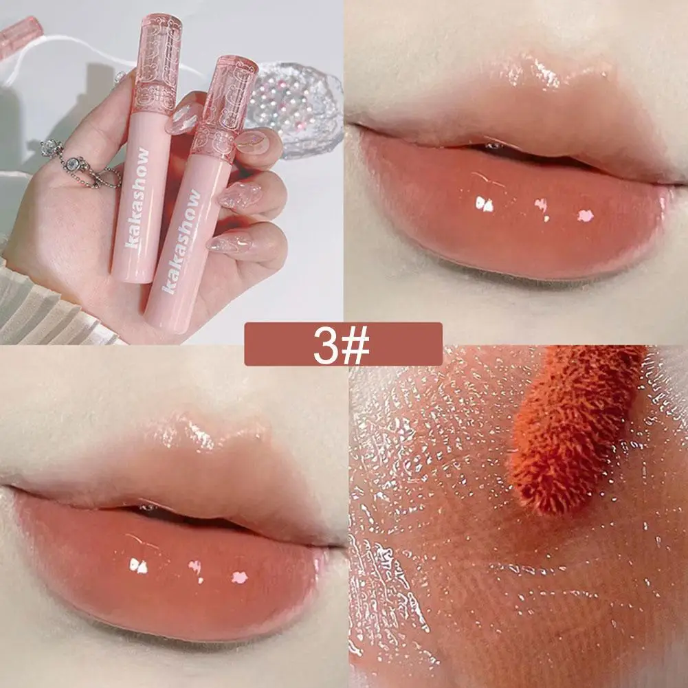 3g Lippen glasur Hochglanz lang anhaltender feuchtigkeit spendender Spiegel Lip gloss Mode flüssiger Lippenstift für das tägliche Make-up famle decora tio v0a6