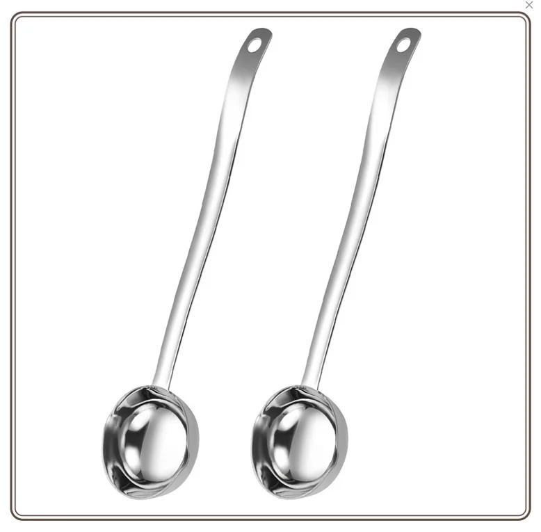 Ensemble de louche à soupe à Long manche en acier inoxydable 304, 2 pièces, avec bec verseur profond, parfait pour les sauces et les soupes