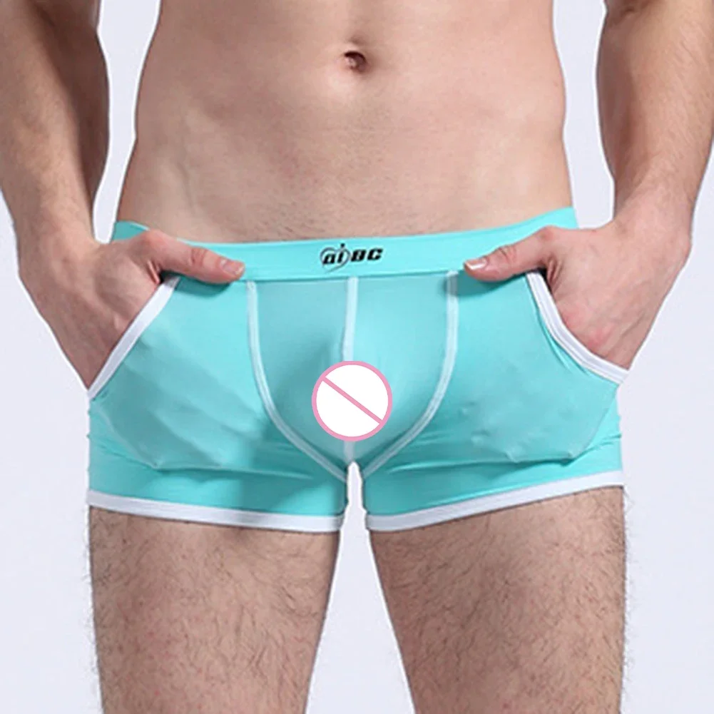 مثير رجل سراويل داخلية للرجال الحرير الجليد سيسي U محدب الحقيبة الملابس الداخلية منخفضة الخصر الملابس الداخلية تنفس خط مريحة بسيطة السروال #3