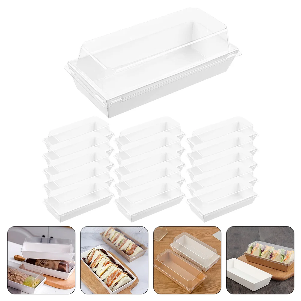 

50 Pcs Cookie Containers Sandwich Box for Gift Giving Sushi Muffin Display Storage Holder Paper Bread