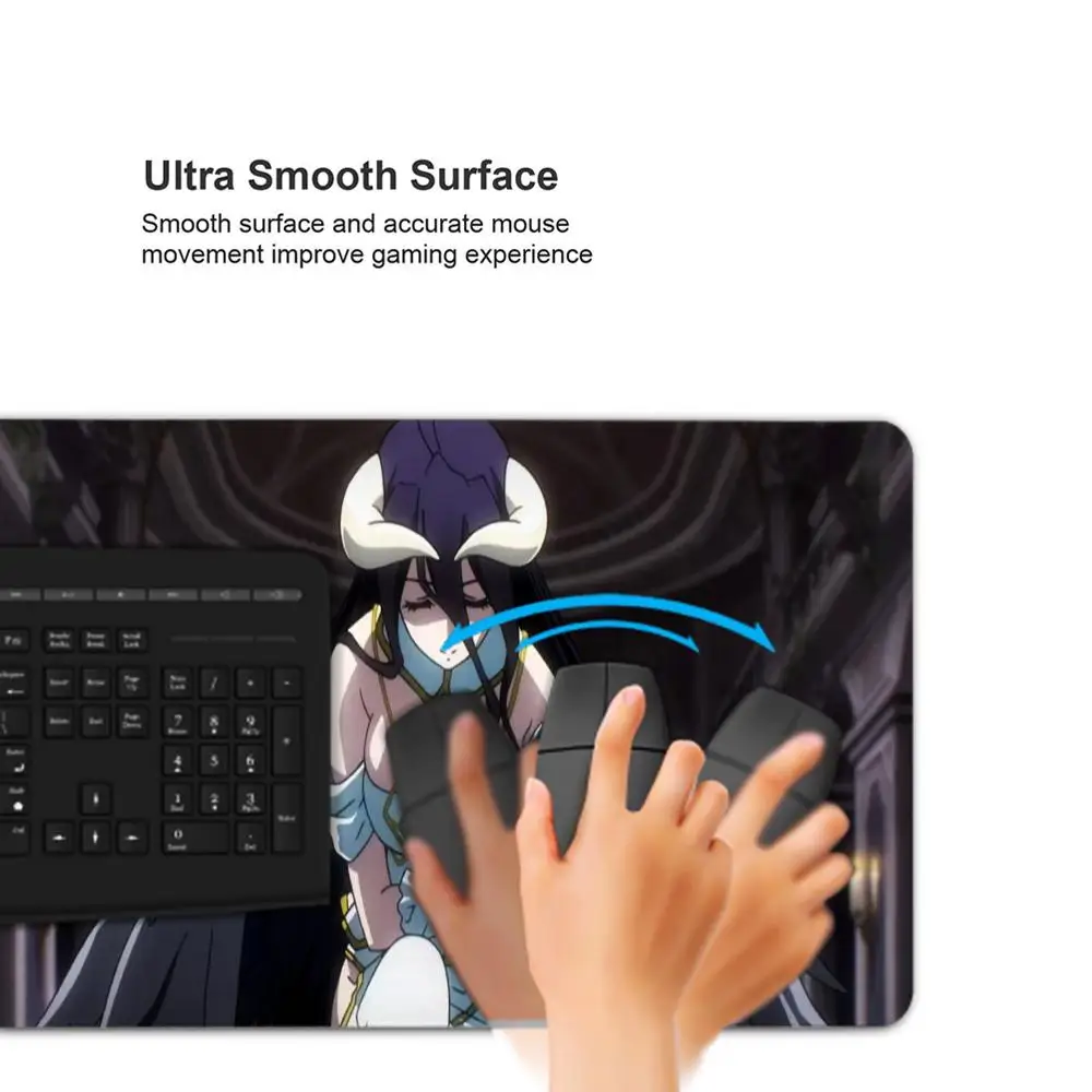 Albedo Large Mouse Pad Anime Overlord Pc Gamer Cabinet Keyboard Mausepad Computer Gaming Accessories Table Rug Desk Mat Mousepad