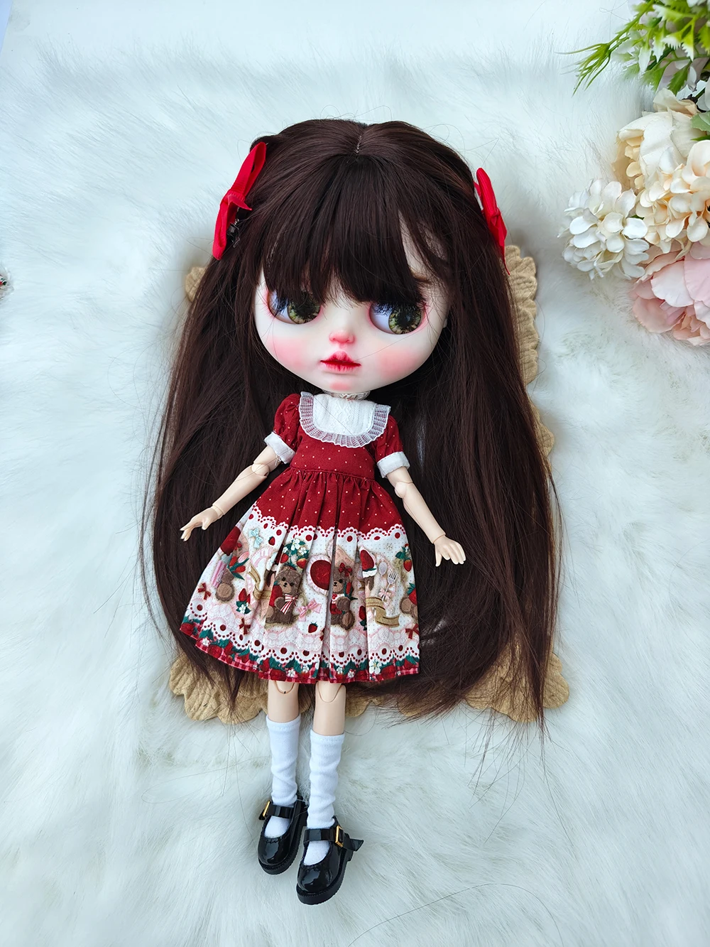 ICY DBS blythe dolls clothes  dress  Cute  dress OB22 OB24 AZONE accessories Blythe Doll Toys for Girls