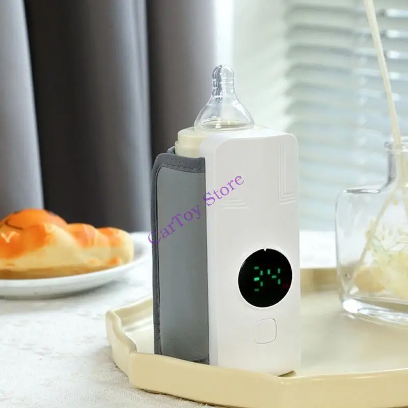 Aquecedor mamadeira com temperatura ajustável, aquecedor alimentado por USB, display LCD